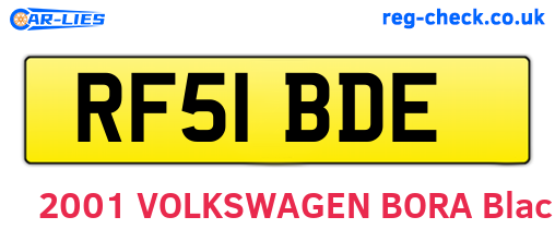 RF51BDE are the vehicle registration plates.