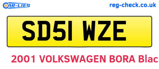 SD51WZE are the vehicle registration plates.