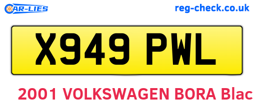 X949PWL are the vehicle registration plates.