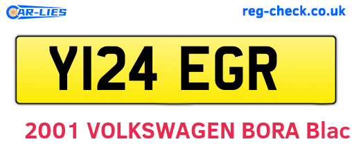 Y124EGR are the vehicle registration plates.