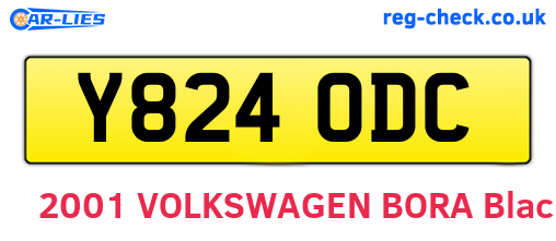 Y824ODC are the vehicle registration plates.