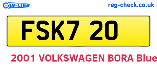 FSK720 are the vehicle registration plates.