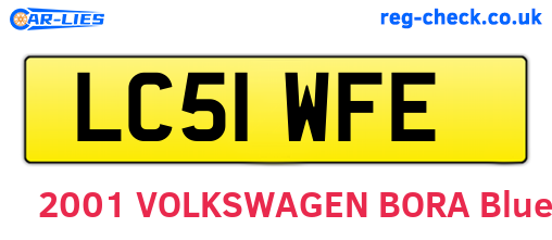 LC51WFE are the vehicle registration plates.