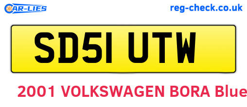 SD51UTW are the vehicle registration plates.
