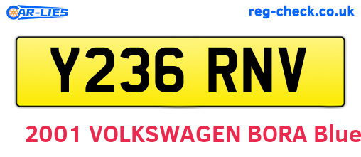 Y236RNV are the vehicle registration plates.