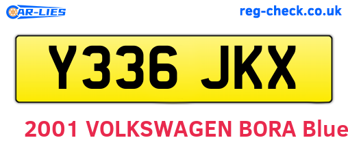 Y336JKX are the vehicle registration plates.