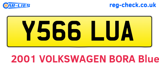 Y566LUA are the vehicle registration plates.