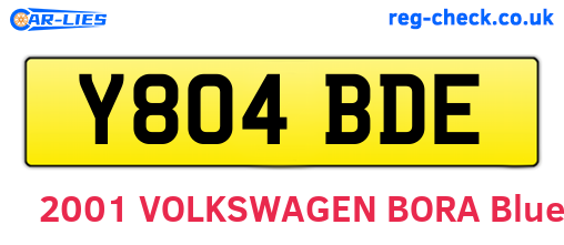 Y804BDE are the vehicle registration plates.
