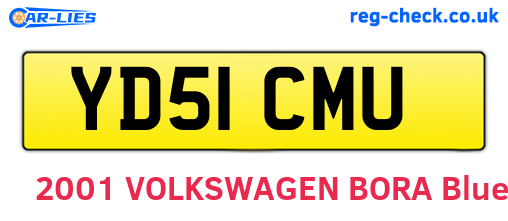 YD51CMU are the vehicle registration plates.