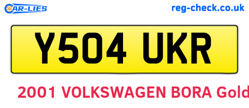 Y504UKR are the vehicle registration plates.