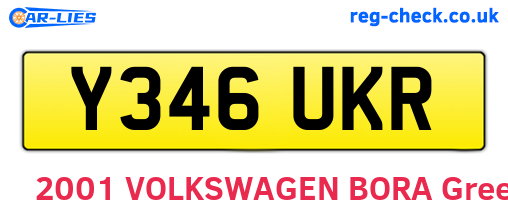 Y346UKR are the vehicle registration plates.