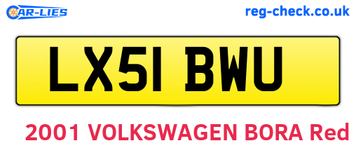 LX51BWU are the vehicle registration plates.