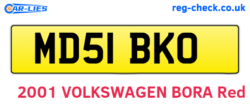 MD51BKO are the vehicle registration plates.