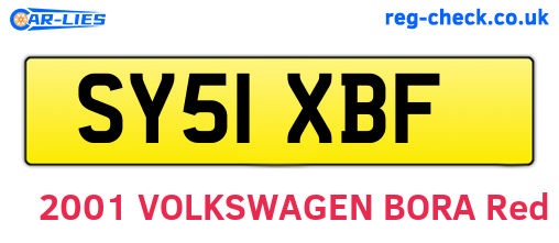 SY51XBF are the vehicle registration plates.
