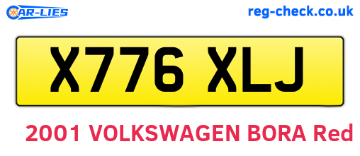 X776XLJ are the vehicle registration plates.