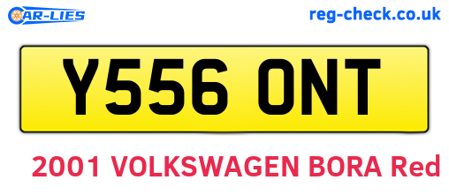 Y556ONT are the vehicle registration plates.