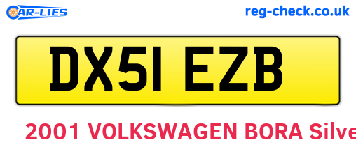 DX51EZB are the vehicle registration plates.