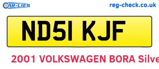 ND51KJF are the vehicle registration plates.