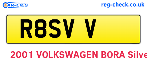 R8SVV are the vehicle registration plates.