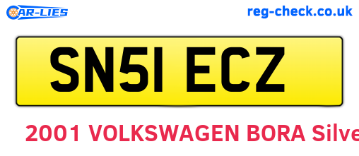 SN51ECZ are the vehicle registration plates.