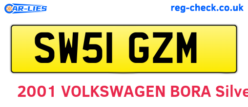 SW51GZM are the vehicle registration plates.