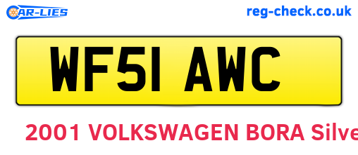 WF51AWC are the vehicle registration plates.