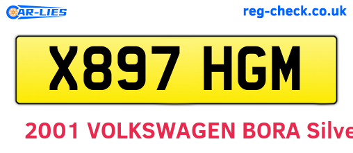 X897HGM are the vehicle registration plates.