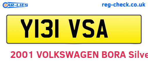 Y131VSA are the vehicle registration plates.