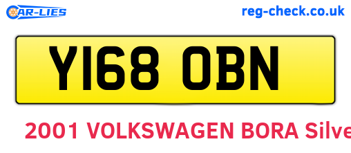 Y168OBN are the vehicle registration plates.