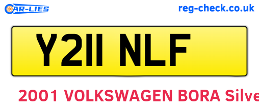 Y211NLF are the vehicle registration plates.