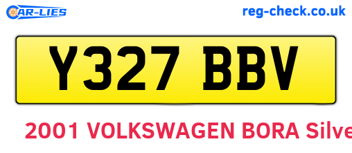 Y327BBV are the vehicle registration plates.
