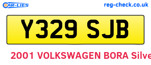 Y329SJB are the vehicle registration plates.