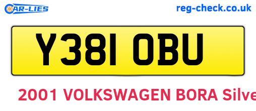 Y381OBU are the vehicle registration plates.