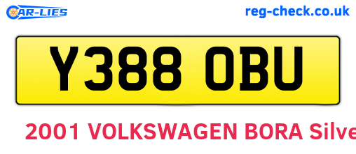 Y388OBU are the vehicle registration plates.