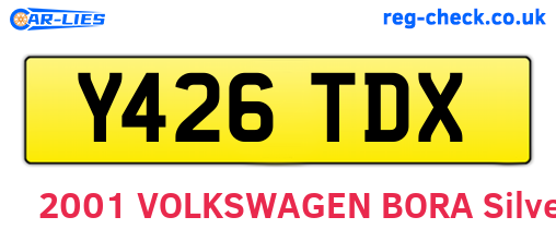 Y426TDX are the vehicle registration plates.