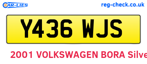 Y436WJS are the vehicle registration plates.