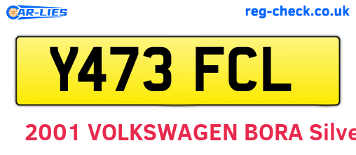 Y473FCL are the vehicle registration plates.