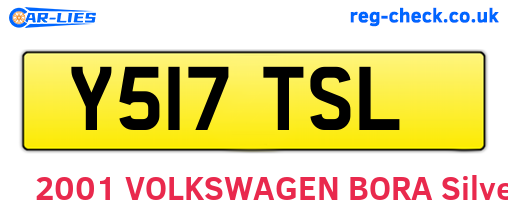 Y517TSL are the vehicle registration plates.