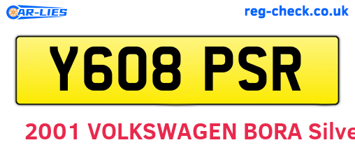 Y608PSR are the vehicle registration plates.