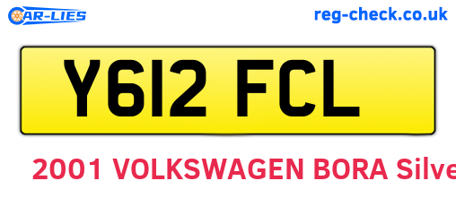 Y612FCL are the vehicle registration plates.