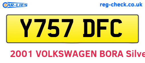 Y757DFC are the vehicle registration plates.