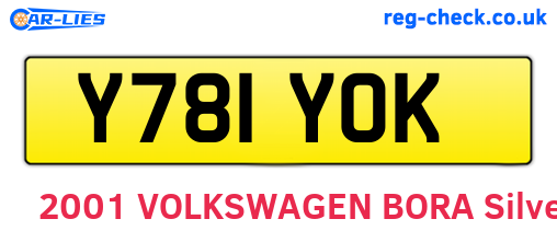 Y781YOK are the vehicle registration plates.
