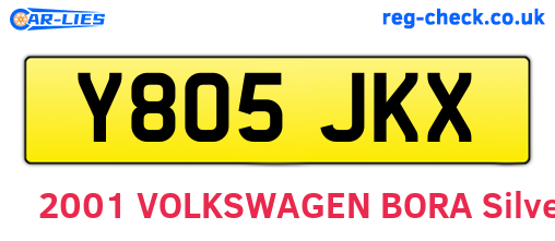 Y805JKX are the vehicle registration plates.