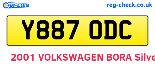 Y887ODC are the vehicle registration plates.