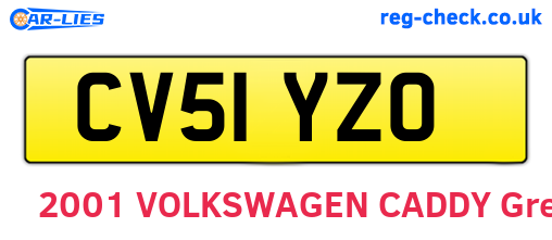 CV51YZO are the vehicle registration plates.