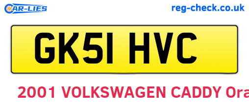 GK51HVC are the vehicle registration plates.