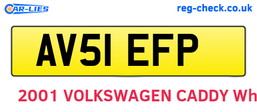 AV51EFP are the vehicle registration plates.