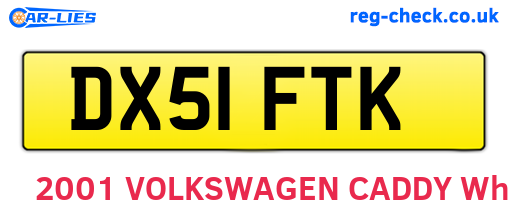 DX51FTK are the vehicle registration plates.