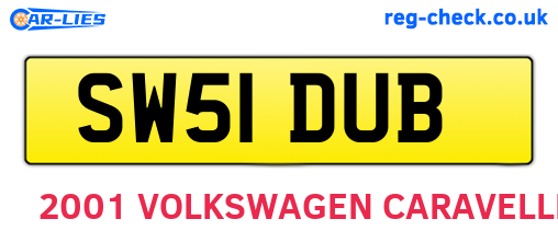 SW51DUB are the vehicle registration plates.