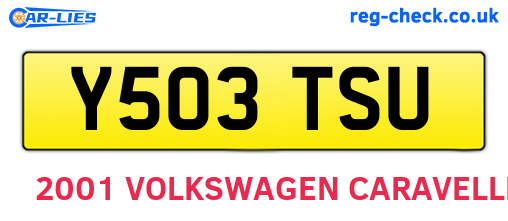 Y503TSU are the vehicle registration plates.